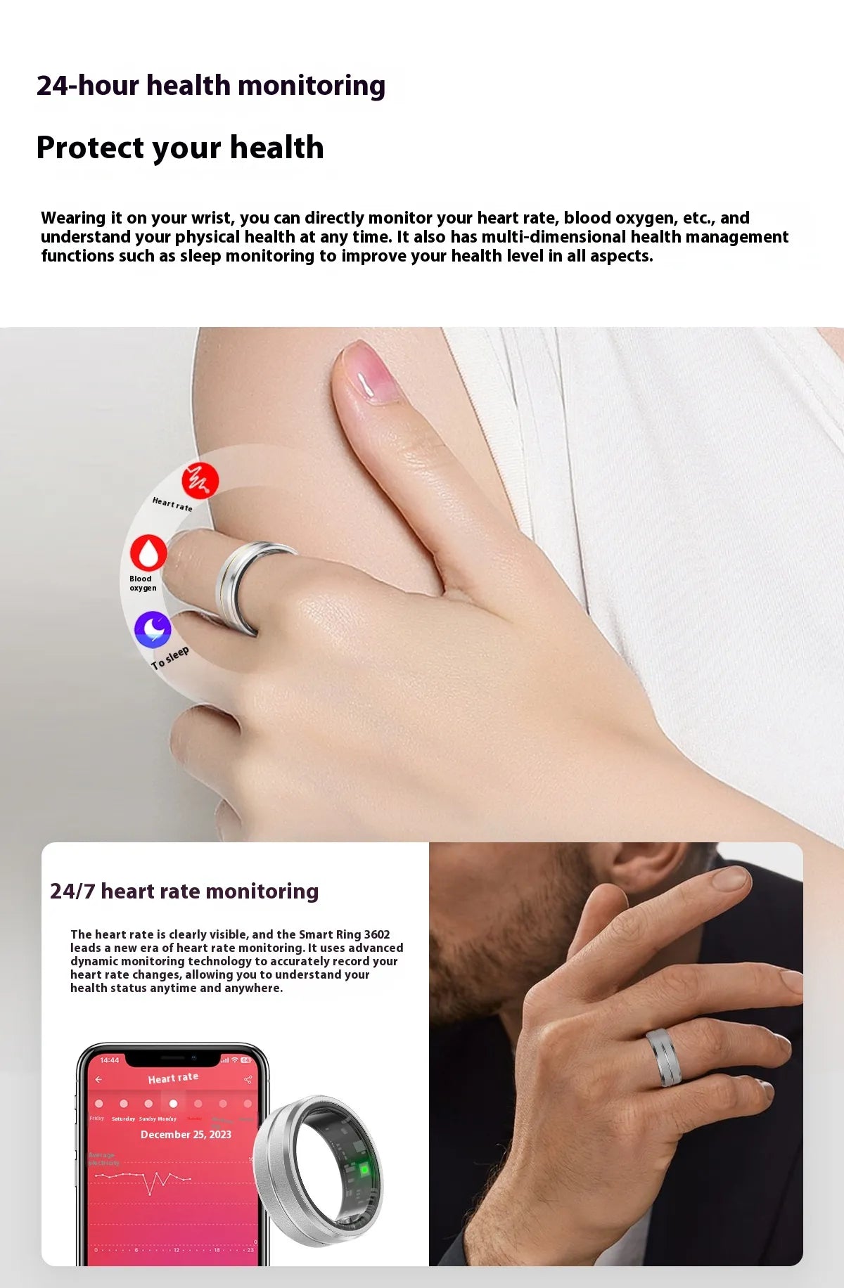 Smart Ring Health & Fitness Tracker